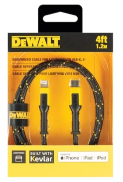 DeWALT 4 Ft. Reinforced Cable For Lightning To USB-C