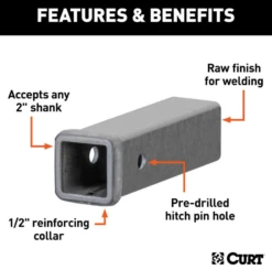 9" RAW STEEL RECEIVER TUBING (2" RECEIVER) -Deals L&M Supply Store 35180567.2