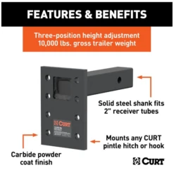 ADJUSTABLE PINTLE MOUNT (2" SHANK, 10,000 LBS., 7" HIGH, 8" LONG) -Deals L&M Supply Store 35180633.2